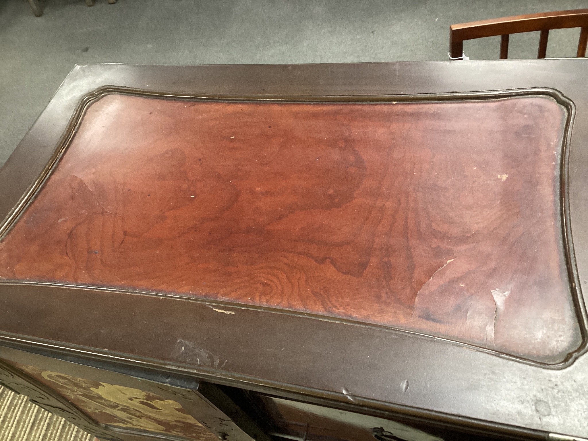 A Japanese Meiji period lacquer table cabinet, width 54cms, depth 32cms, height 48cms.
